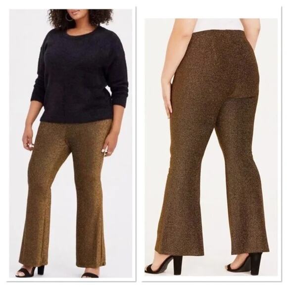 Torrid Gold Ankle Pants - Picture 1 of 7